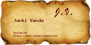 Janki Vanda névjegykártya